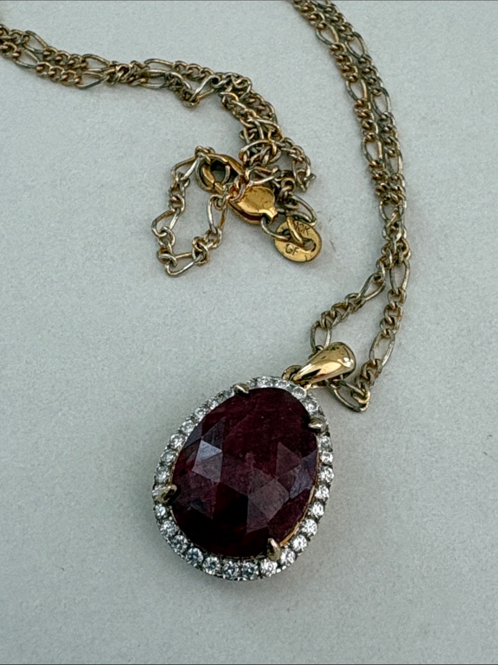 Genuine Ruby Necklace 10K GF